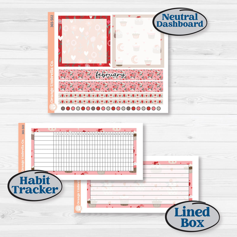 Valentine's Day Kit | A5 Plum Monthly & Dashboard Planner Kit Stickers | Special Delivery | KIT-365-S