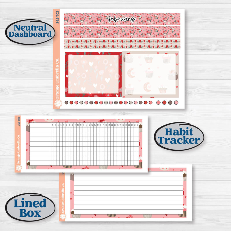 Valentine's Day Kit | 7x9 Plum Monthly & Dashboard Planner Kit Stickers | Special Delivery | KIT-365-T