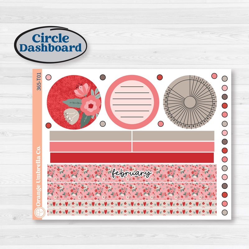 Valentine's Day Kit | 7x9 Plum Monthly & Dashboard Planner Kit Stickers | Special Delivery | KIT-365-T