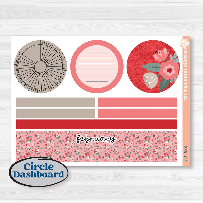 Valentine's Day Kit | 8.5x11 Plum Monthly & Dashboard Planner Kit Stickers | Special Delivery | KIT-365-U