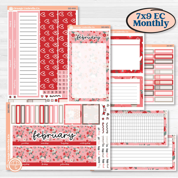 Valentine's Day Kit | 7x9 Erin Condren Life Planner Monthly & Dashboard Planner Kit Stickers | Special Delivery | KIT-365-W