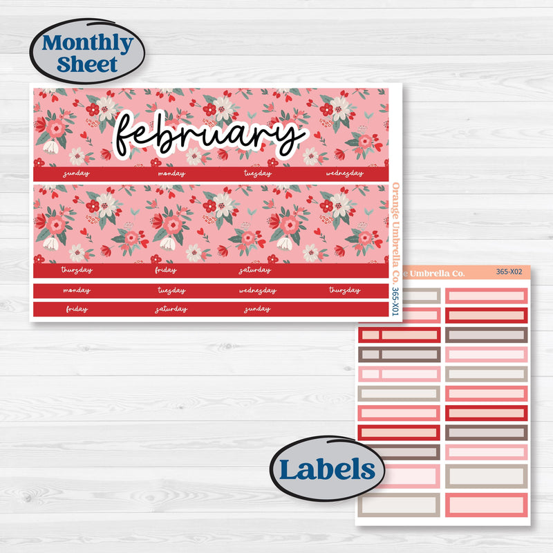 Valentine's Day Kit | 8.5 x 11 Erin Condren Monthly Planner Kit Stickers | Special Delivery | KIT-365-X