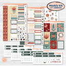 Red Floral Kit | Weekly Sticker Kit for Vertical Planners like Erin Condren | Charming | KIT-366-A