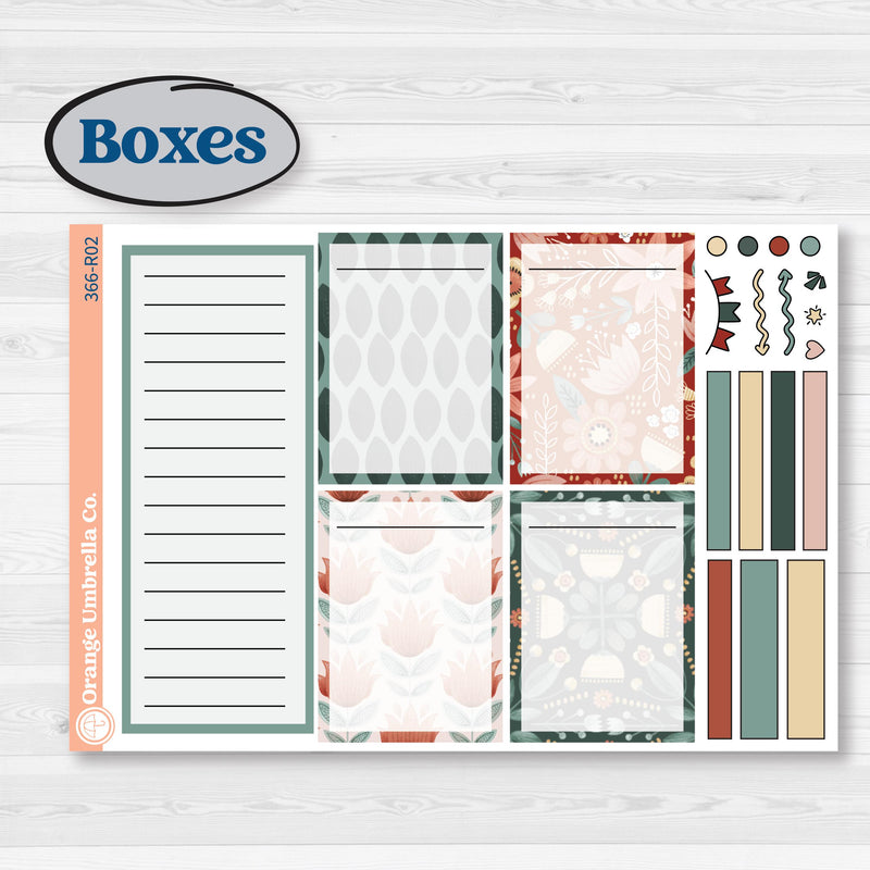 Red Floral Kit | Laurel Denise Portrait Planner Kit Stickers | Charming | KIT-366-R