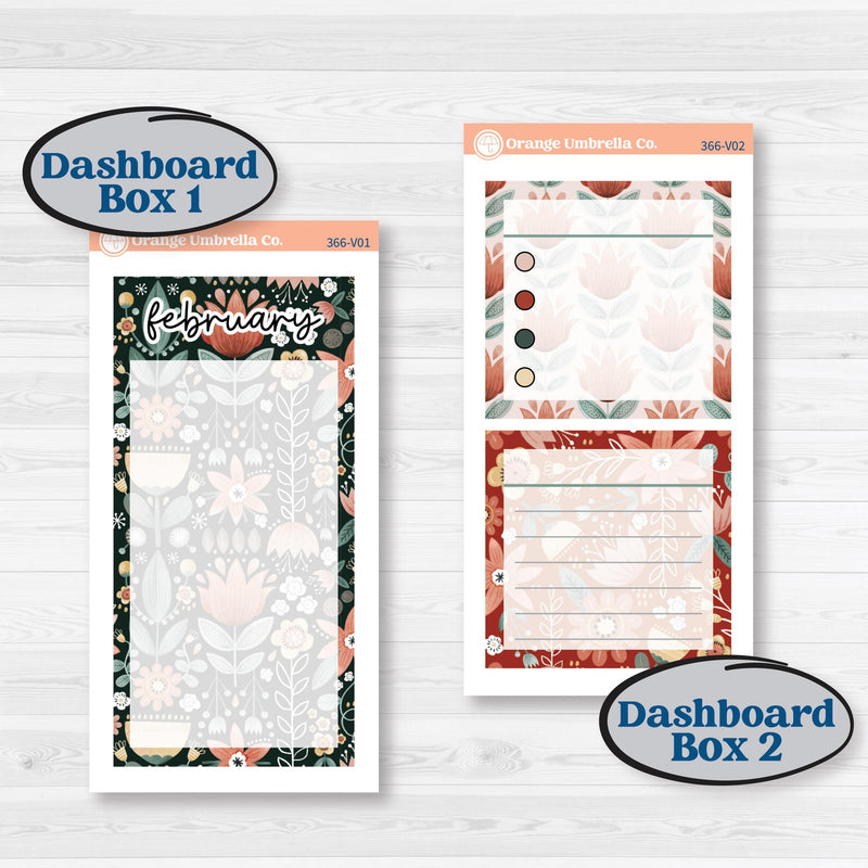 Red Floral Kit | A5 Erin Condren Monthly & Dashboard Planner Kit Stickers | Charming | KIT-366-V