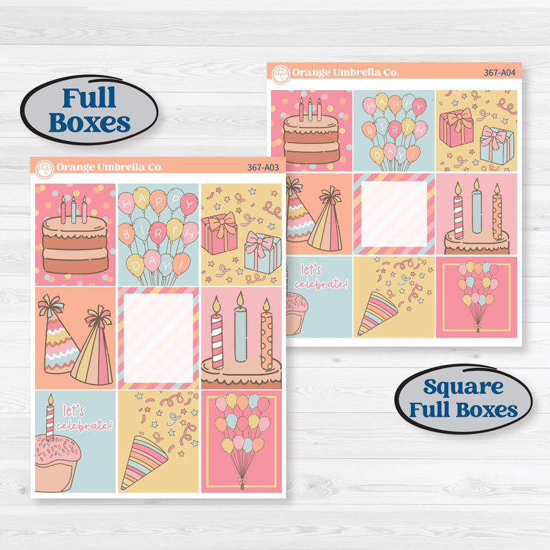 Birthday Planner Kit | Weekly Sticker Kit for Vertical Planners like Erin Condren | Give Them Cake | KIT-367-A