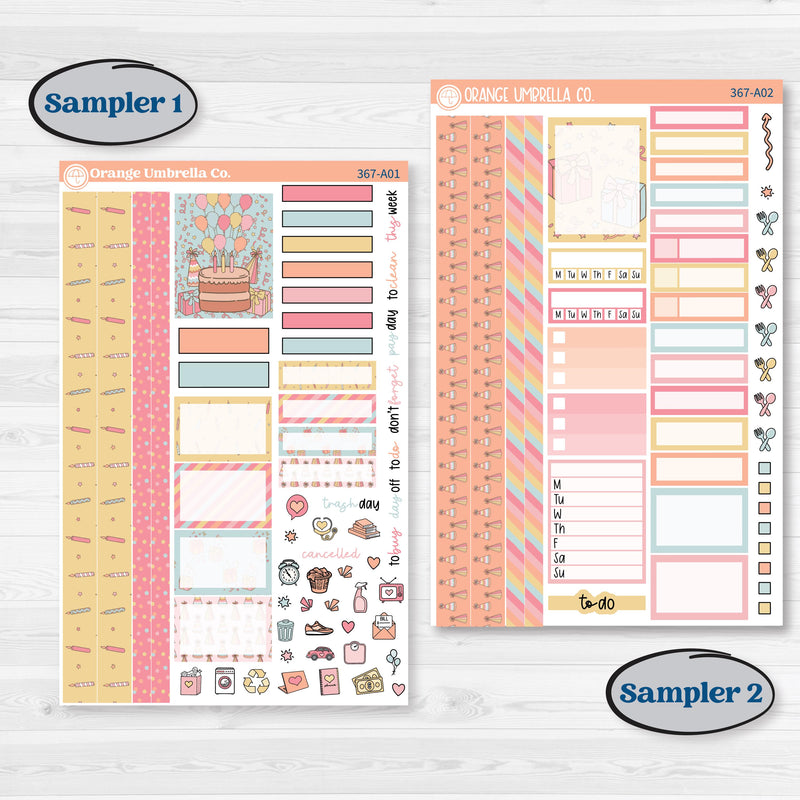 Birthday Planner Kit | Weekly Sticker Kit for Vertical Planners like Erin Condren | Give Them Cake | KIT-367-A