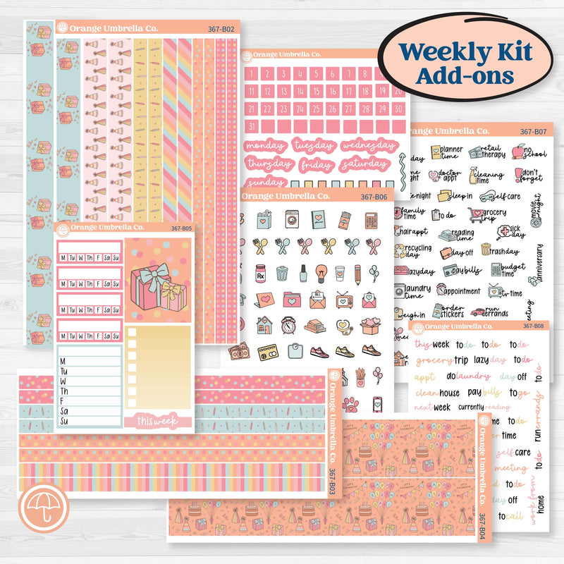 Birthday Planner Kit | Weekly Add-On Planner Kit Stickers | Give Them Cake | KIT-367-B