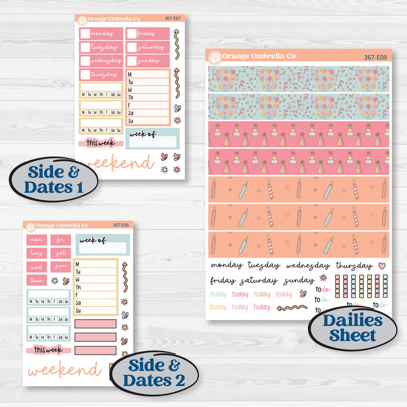 Birthday Planner | Hobonichi Cousin Weekly & Daily Planner Kit Stickers | Give Them Cake | KIT-367-E