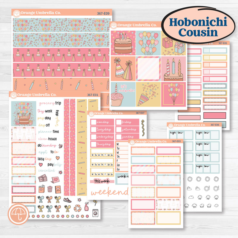 Birthday Planner | Hobonichi Cousin Weekly & Daily Planner Kit Stickers | Give Them Cake | KIT-367-E