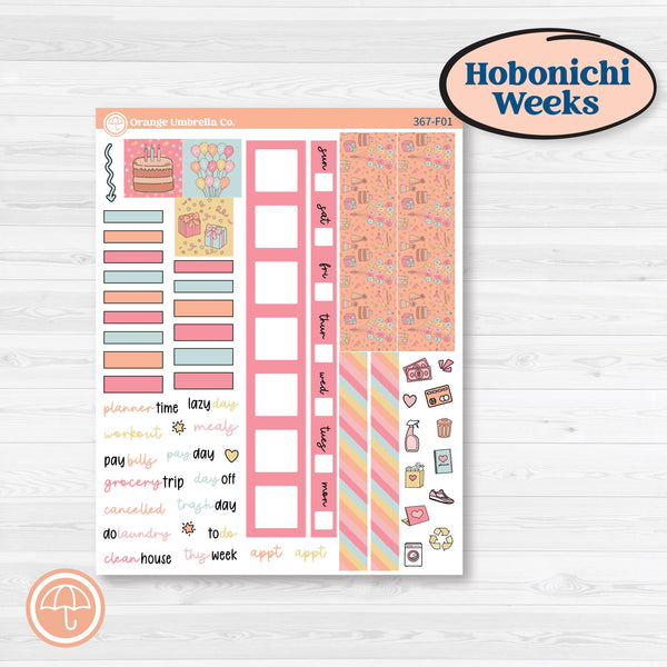 Birthday Planner Kit | Hobonichi Weeks Weekly Planner Kit Stickers | Give Them Cake | KIT-367-F