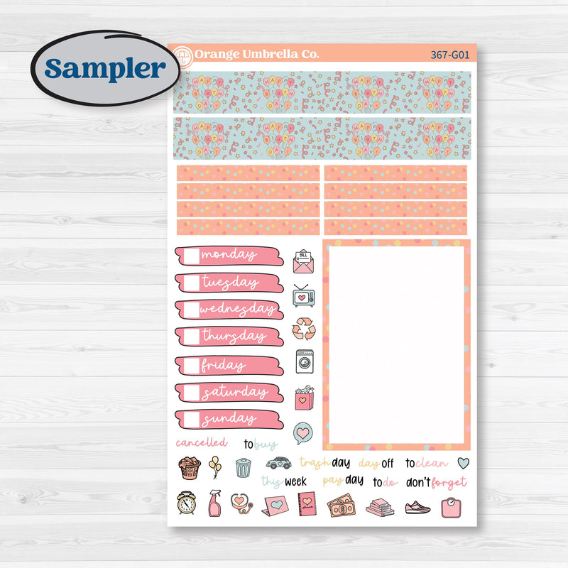 Birthday Planner Kit | A5 Compact Vertical Planner Kit Stickers for Erin Condren | Give Them Cake | KIT-367-G