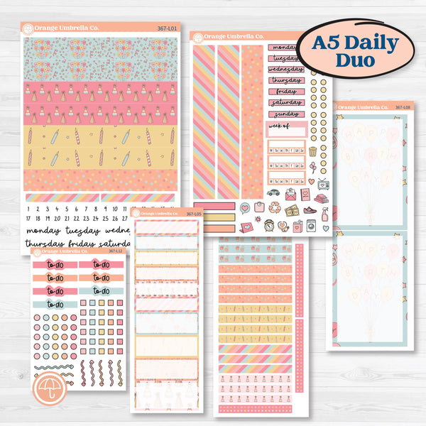 Birthday Planner Kit | A5 Daily Duo Planner Kit Stickers | Give Them Cake | KIT-367-L