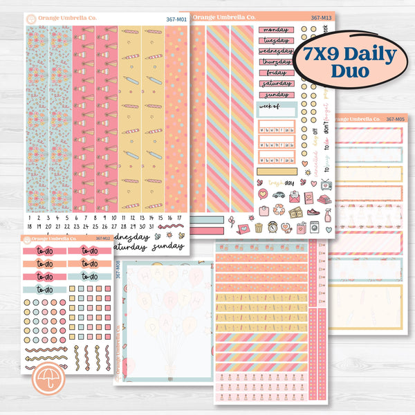 Birthday Planner Kit | 7x9 Erin Condren Daily Duo Planner Kit Stickers | Give Them Cake | KIT-367-M