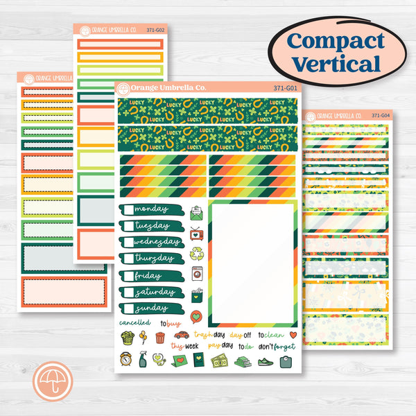 St. Patrick’s Day Kit | A5 Compact Vertical Planner Kit Stickers for Erin Condren | Blarney | KIT-371-G