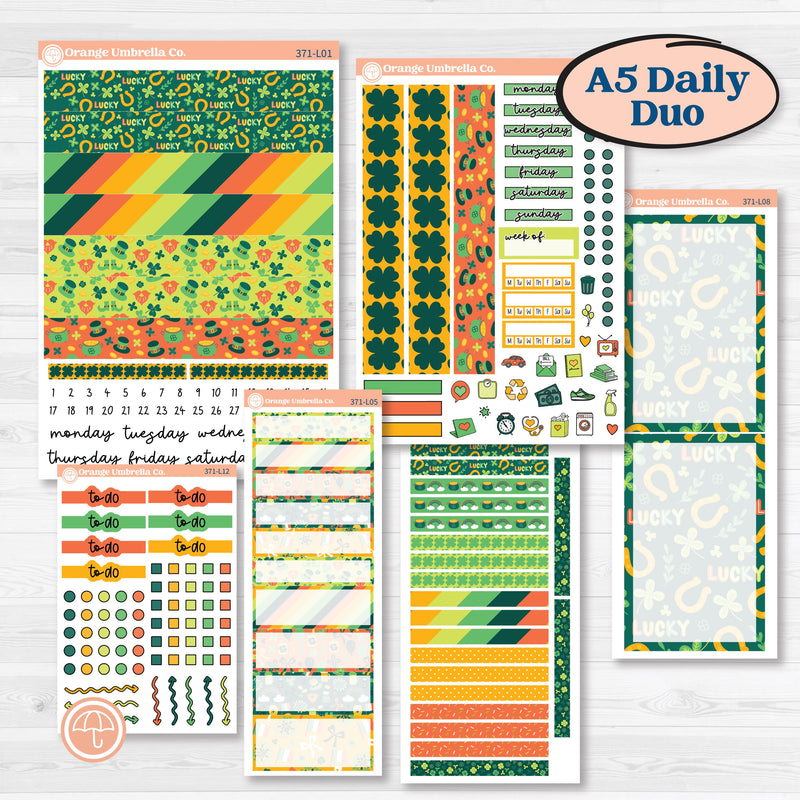 St. Patrick’s Day Kit | A5 Daily Duo Planner Kit Stickers | Blarney | KIT-371-L