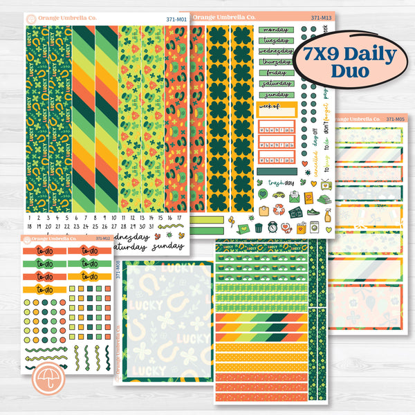 St. Patrick’s Day Kit | 7x9 Erin Condren Daily Duo Planner Kit Stickers | Blarney | KIT-371-M