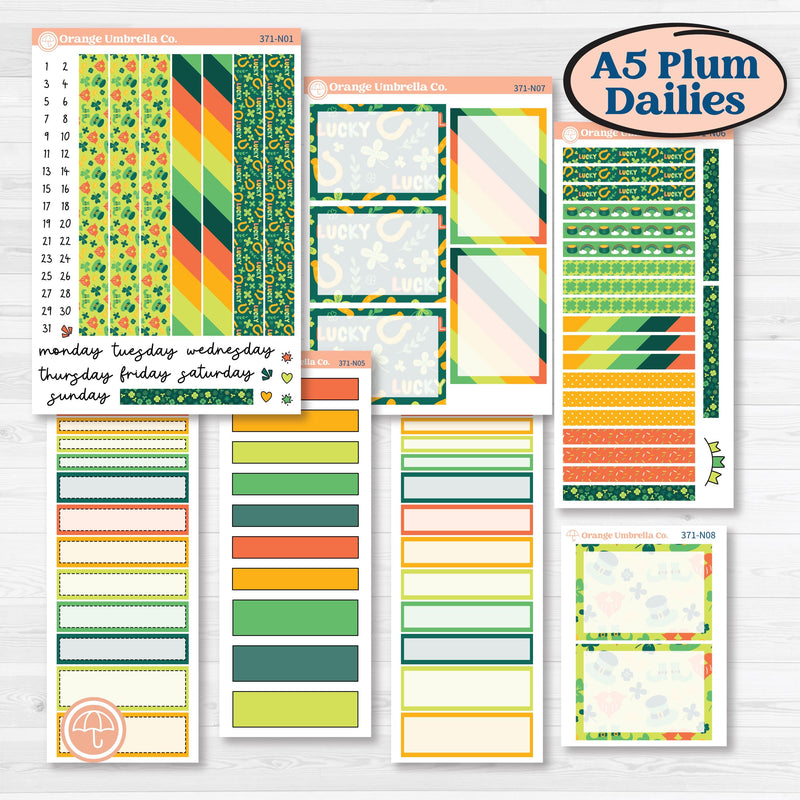 St. Patrick’s Day Kit | A5 Plum Daily Planner Kit Stickers | Blarney | KIT-371-N