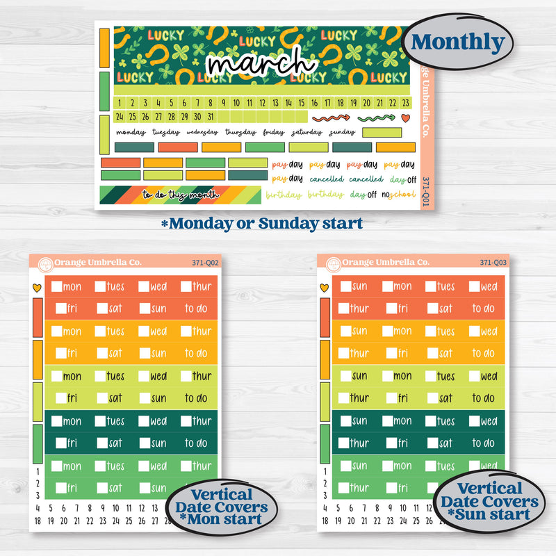 St. Patrick’s Day Kit | Laurel Denise Standard Vertical & Horizontal Planner Kit Stickers | Blarney | KIT-371-Q