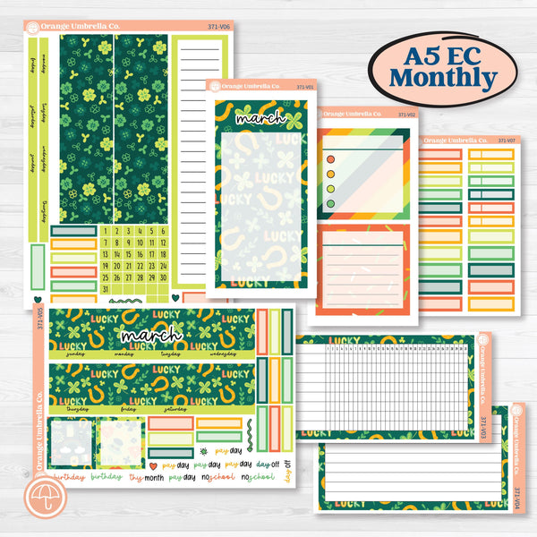 St. Patrick’s Day Kit | A5 Erin Condren Monthly & Dashboard Planner Kit Stickers | Blarney | KIT-371-V