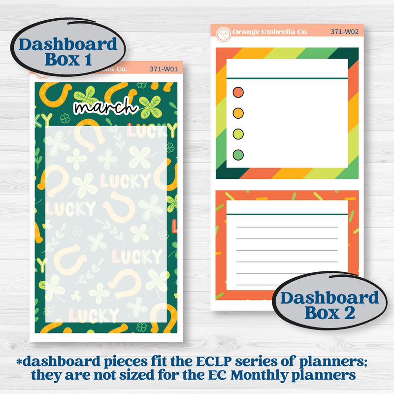 St. Patrick’s Day Kit | 7x9 Erin Condren Life Planner Monthly & Dashboard Planner Kit Stickers | Blarney | KIT-371-W