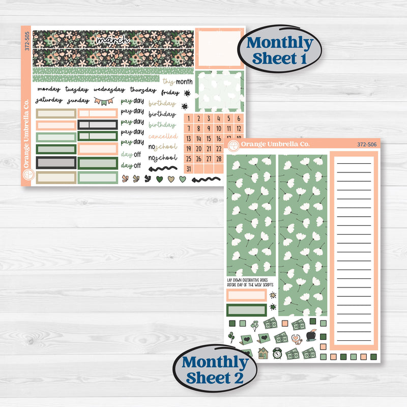 Spring Floral Kit | A5 Plum Monthly & Dashboard Planner Kit Stickers | Lil Spring Thing | KIT-372-S