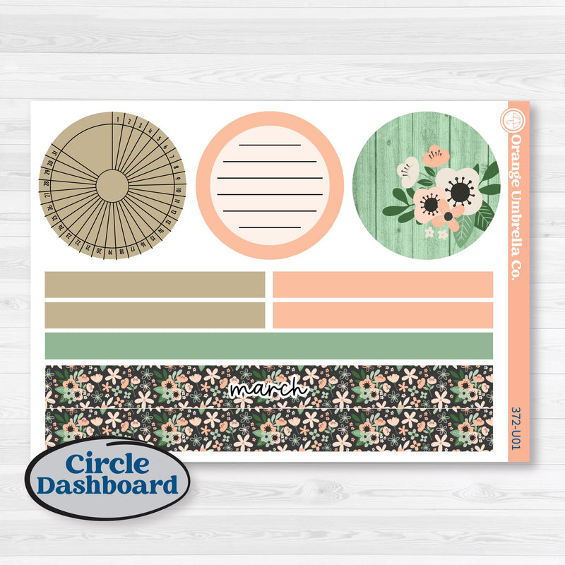 Spring Floral Kit | 8.5x11 Plum Monthly & Dashboard Planner Kit Stickers | Lil Spring Thing | KIT-372-U