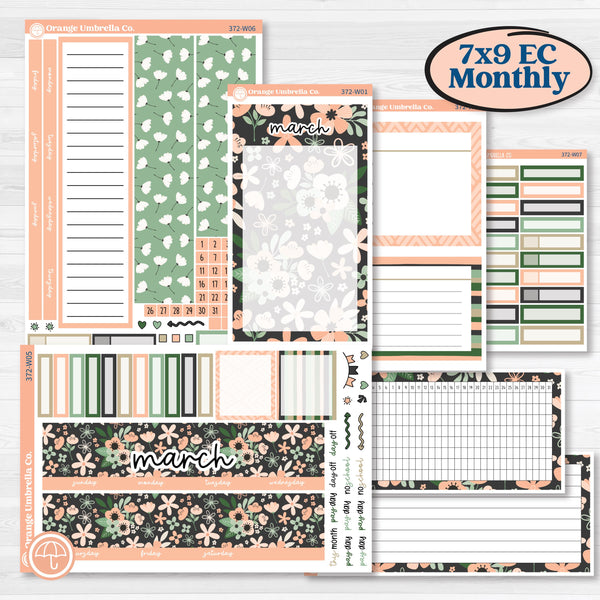 Spring Floral Kit | 7x9 Erin Condren Life Planner Monthly & Dashboard Planner Kit Stickers | Lil Spring Thing | KIT-372-W