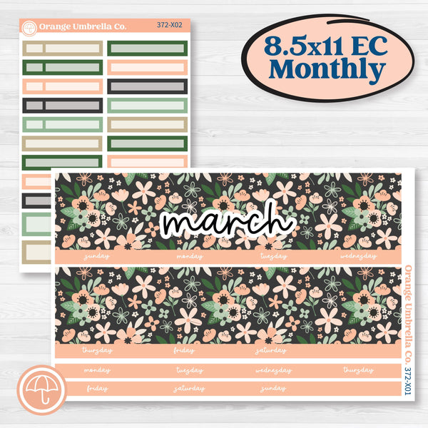 Spring Floral Kit | 8.5 x 11 Erin Condren Monthly Planner Kit Stickers | Lil Spring Thing | KIT-372-X