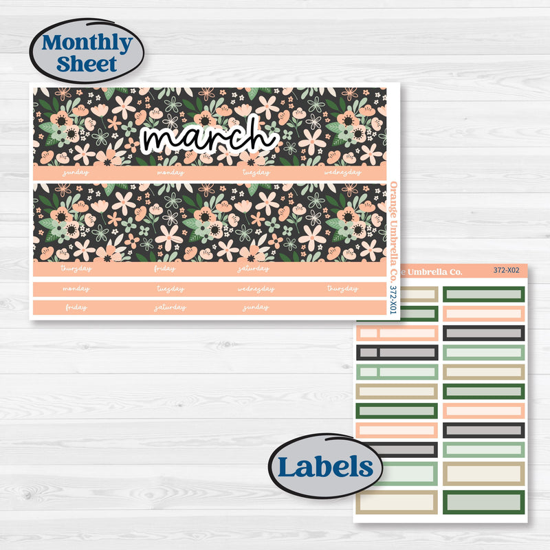 Spring Floral Kit | 8.5 x 11 Erin Condren Monthly Planner Kit Stickers | Lil Spring Thing | KIT-372-X