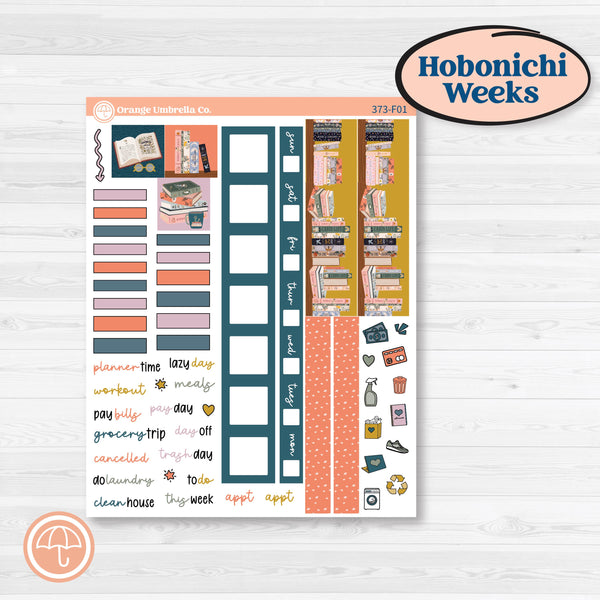 Book Reading Kit | Hobonichi Weeks Weekly Planner Kit Stickers | Turn The Page | KIT-373-F