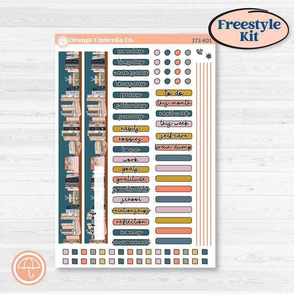 Book Reading Kit | Freestyle Kit Any Planner Kit Stickers | Turn The Page | KIT-373-K