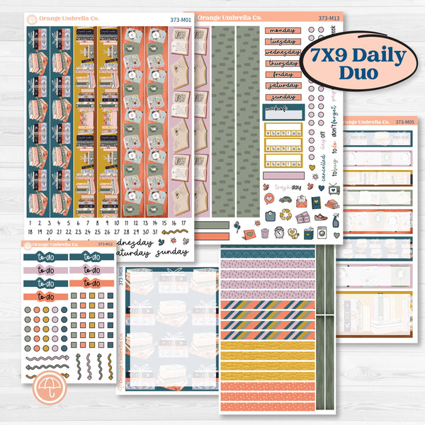 Book Reading Kit | 7x9 Erin Condren Daily Duo Planner Kit Stickers | Turn The Page | KIT-373-M