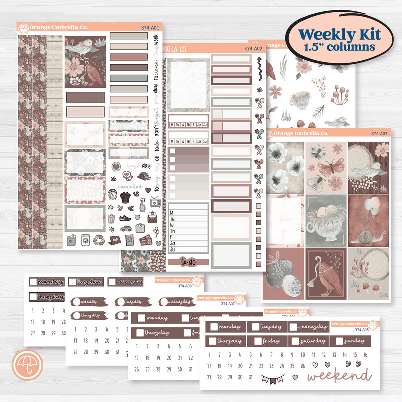 Spring Animals Kit | Weekly Sticker Kit for Vertical Planners like Erin Condren | New Beginning | KIT-374-A