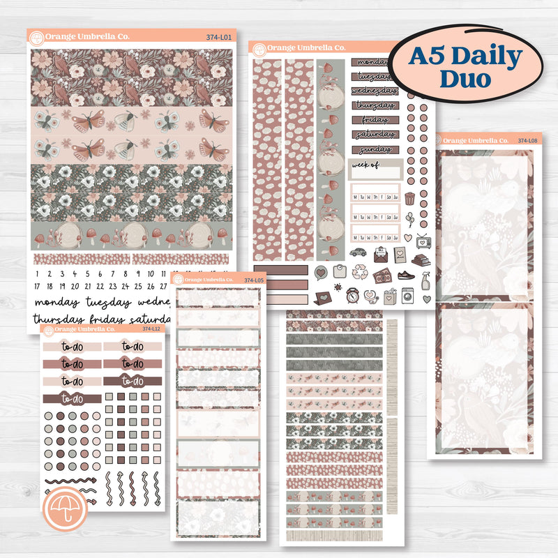 Spring Animals Kit | A5 Daily Duo Planner Kit Stickers | New Beginning | KIT-374-L