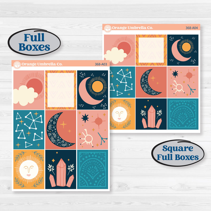 Celestial Star & Moon | Weekly Sticker Kit for Vertical Planners like Erin Condren | Daydream | KIT-368-A