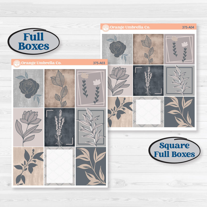 Neutral Botanical & Floral Kit | Weekly Sticker Kit for Vertical Planners like Erin Condren | Unbiased | KIT-375-A