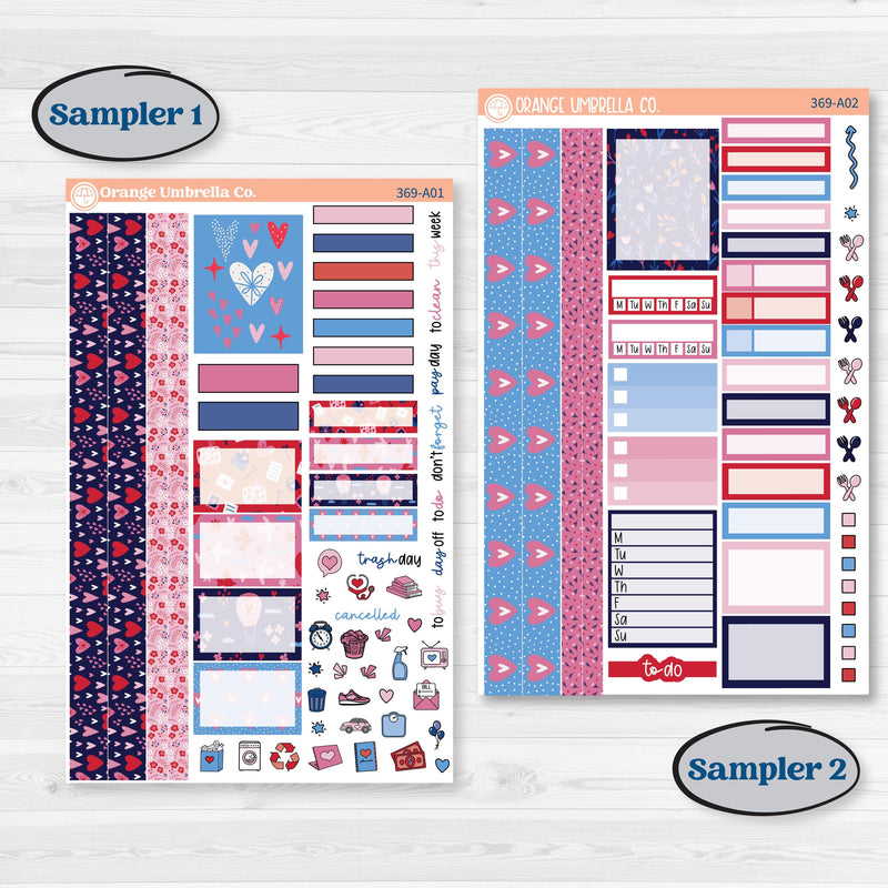 Valentine’s Day Heart Kit | Weekly Sticker Kit for Vertical Planners like Erin Condren | Smitten | KIT-369-A