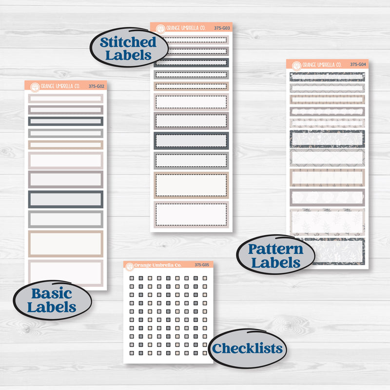 Neutral Botanical & Floral Kit | A5 Compact Vertical Planner Kit Stickers for Erin Condren | Unbiased | KIT-375-G