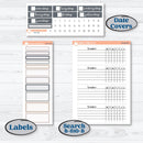 Neutral Botanical & Floral Kit | Plum Vertical Priorities 7x9 Planner Kit Stickers | Unbiased | KIT-375-J