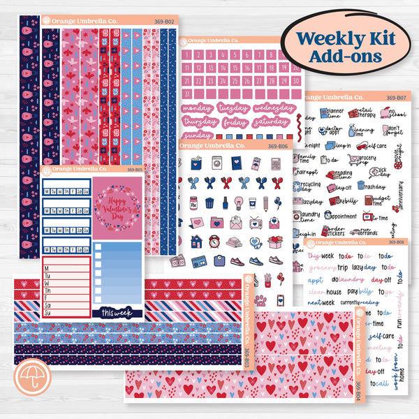 Valentine’s Day Heart Kit | Weekly Add-On Planner Kit Stickers | Smitten | KIT-369-B