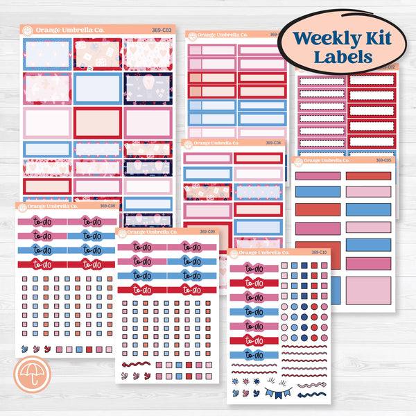 Valentine’s Day Heart Kit | Weekly Add-On Labels Planner Kit Stickers | Smitten | KIT-369-C