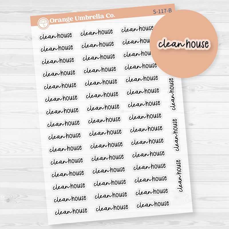 Clean House Planner Stickers | F17 | Clear Matte | S-117-BCM