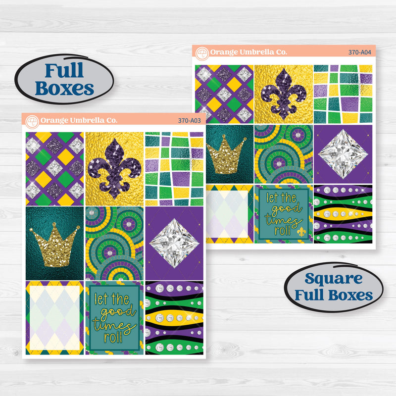 Mardi Gras Planner Kit | Weekly Sticker Kit for Vertical Planners like Erin Condren | French Quarter | KIT-370-A