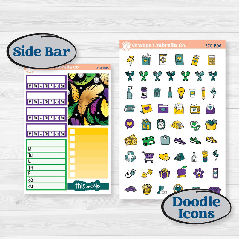 Mardi Gras Planner Kit | Weekly Add-On Planner Kit Stickers | French Quarter | KIT-370-B