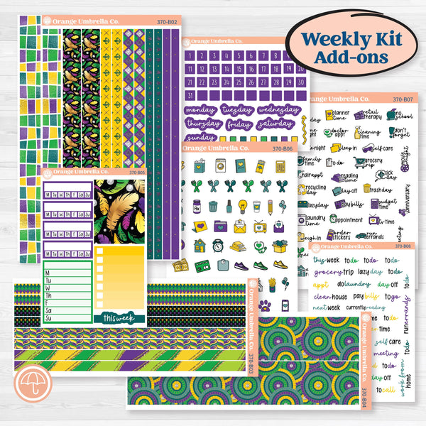 Mardi Gras Planner Kit | Weekly Add-On Planner Kit Stickers | French Quarter | KIT-370-B