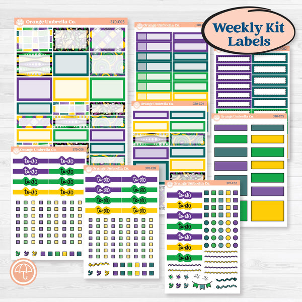 Mardi Gras Planner | Weekly Add-On Labels Planner Kit Stickers | French Quarter | KIT-370-C