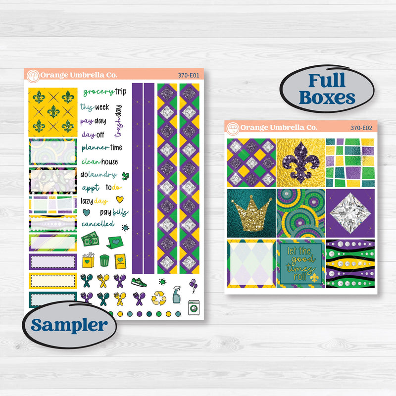 Mardi Gras Planner Kit | Hobonichi Cousin Weekly & Daily Planner Kit Stickers | Smitten | KIT-370-E