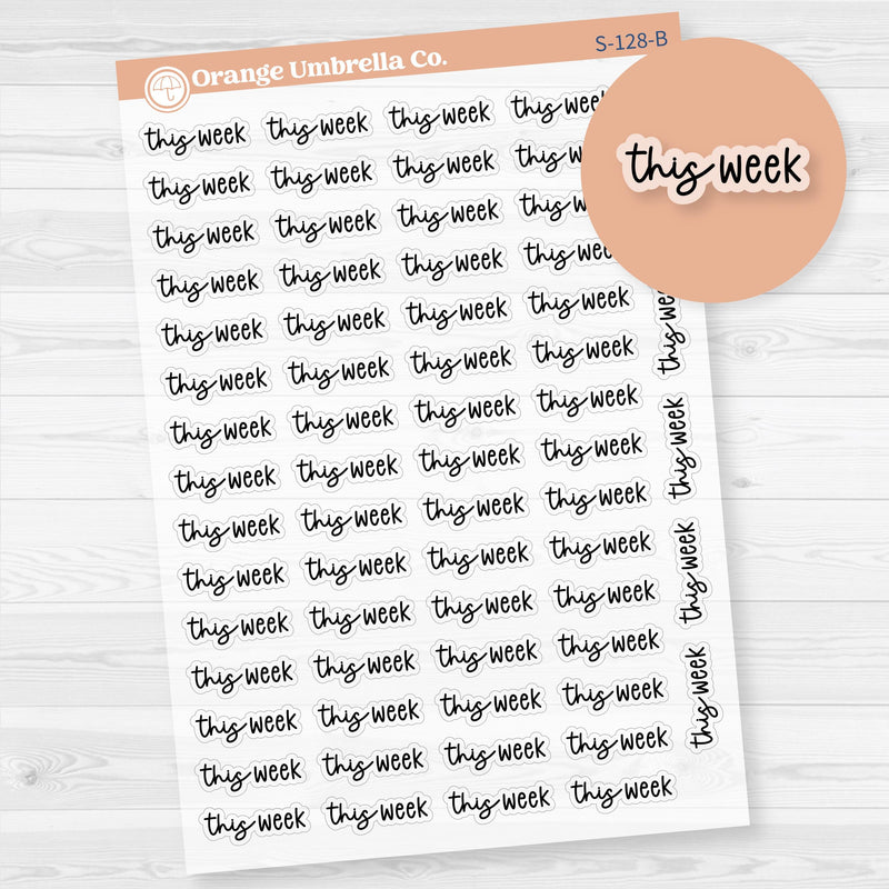 This Week Planner Stickers | F17 | Clear Matte | S-128-BCM