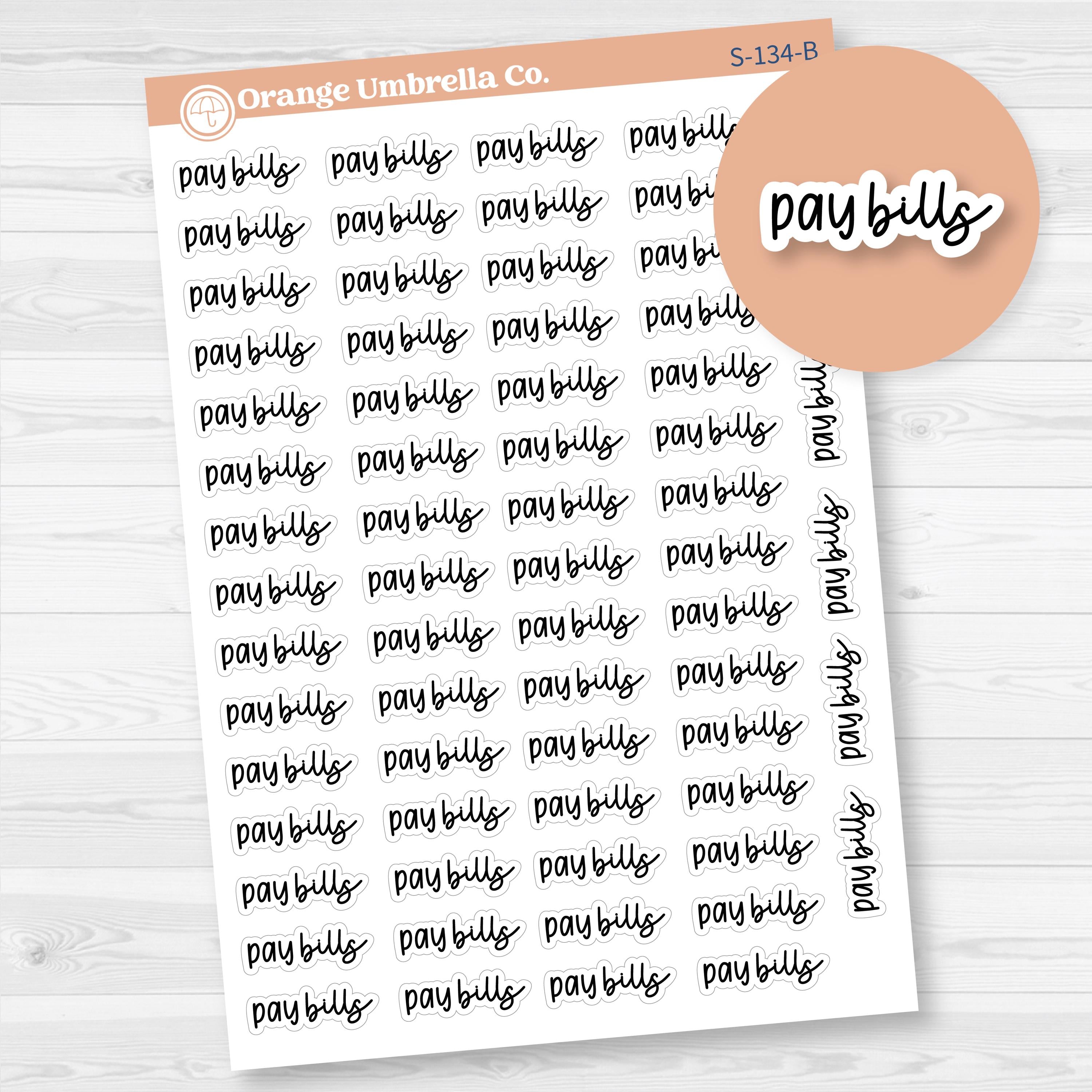 Pay Bills Planner Stickers | F17 | S-134-B